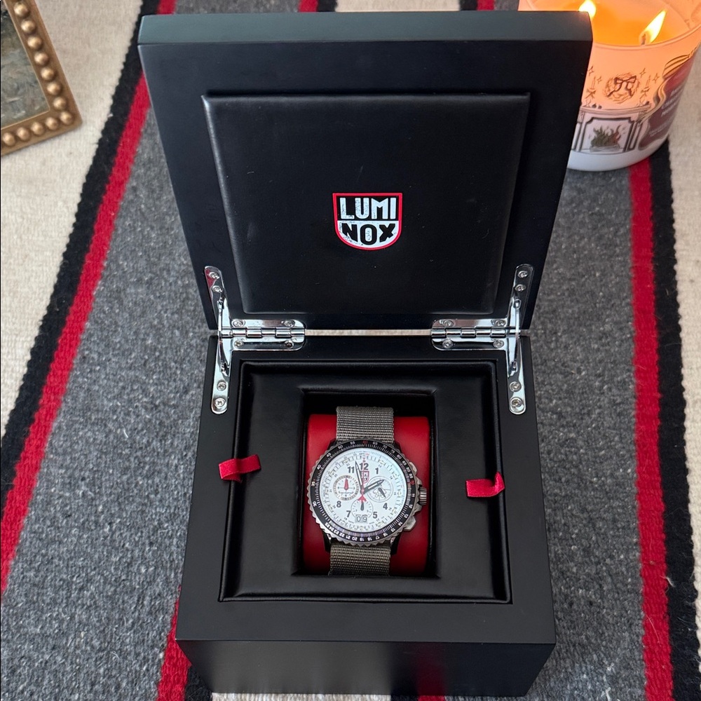 F-22 Luminox Silver and Red Watch